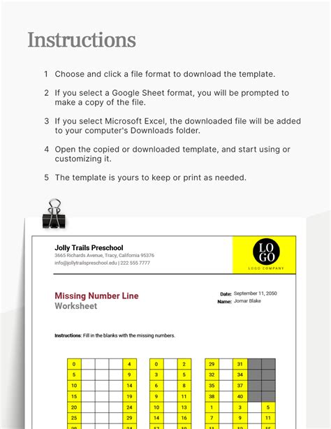 Missing Number Number Line Excel Worksheet 的图像结果