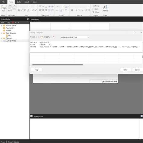 Image result for Report Builder Query Designer