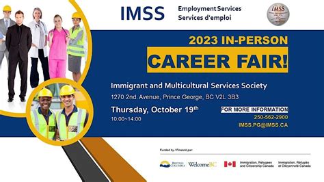 2023 in-person IMSS Career Fair, 1270 2 Ave, Prince George, 19 October ...