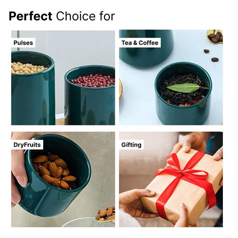 Buy UMAI 260ml Ceramic Jar: Air-tight Container with Bamboo Lid ...