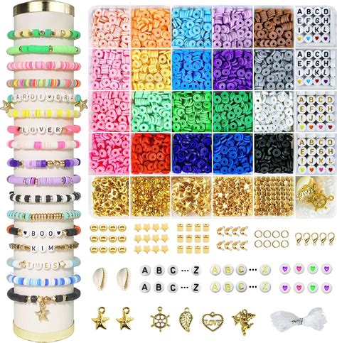 Dazhqp 3400 Clay Beads Bracelet Making Kit for Friendship Bracelet ...
