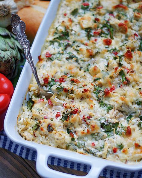 Creamy Spinach Artichoke Chicken Casserole - Southern Discourse