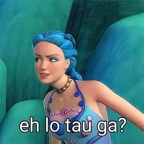 a woman with blue hair wearing a bathing suit and holding her hand on ...