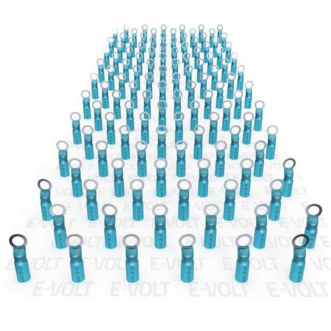 Buy E-VOLT 120 PC Blue Heat Shrink Ring Crimp Connectors: Sizes: #10, 1 ...
