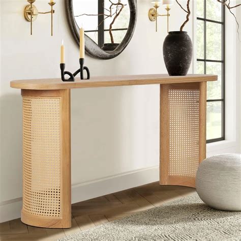 60" Solid Rattan Console Table - Bed Bath & Beyond - 40225843 | Console ...