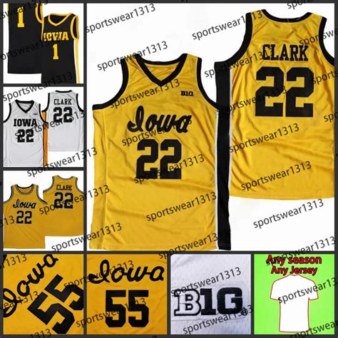 Iowa Eagle Eye Basketball Jersey NCAA Custom Caitlin Clark 22 Sydney ...