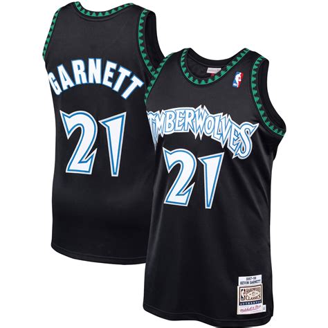 Men's Minnesota Timberwolves Kevin Garnett Mitchell & Ness Black ...