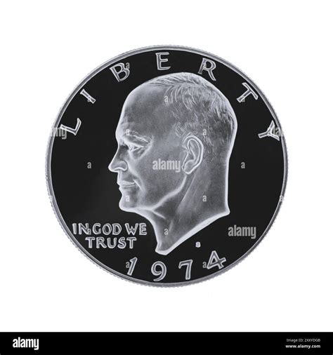 American one dollar coin isolated on white background Stock Photo - Alamy