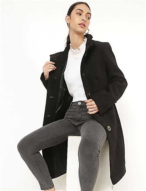 Buy Funnel Neck Coat at Marks & Spencer