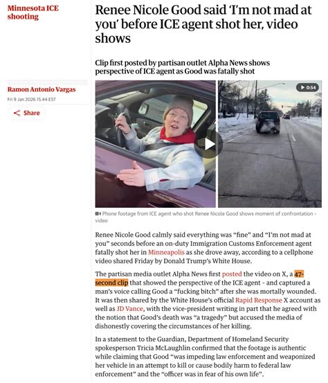 New 47-second clip of Renee Nicole Good shooting released on January 9 ...