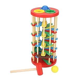 Buy MontyMaestro - Wooden Knock bal The Ladder Game | Activity Toy for ...