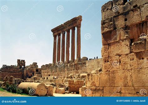 Temple Of Jupiter In Baalbek Ancient Roman Ruins, Bekaa Valley Of ...