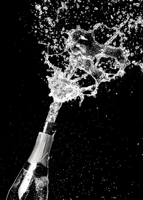 Pop the Champagne black and white art poster | Poster Store NZ