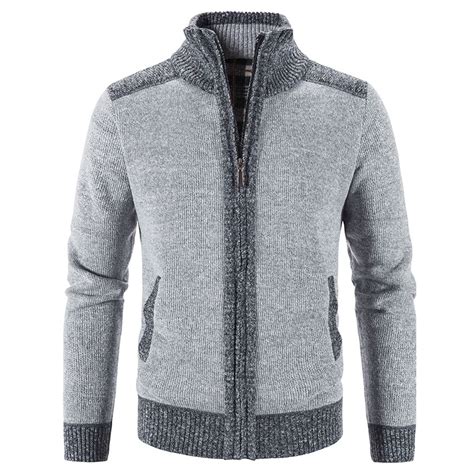 Previn Men's Long Sleeve Cardigan Sweater Full Zip Up Warm Soft Knit ...