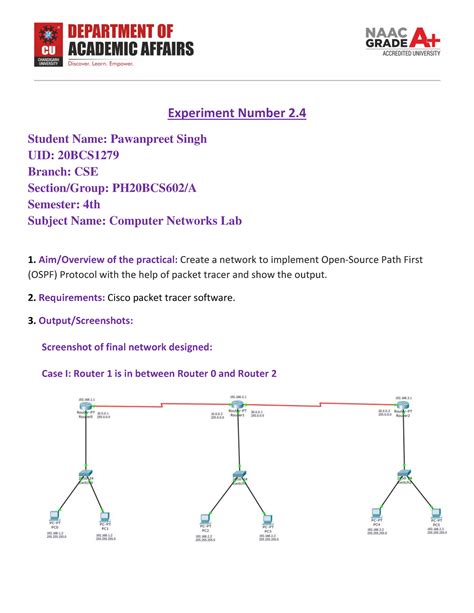 20BCS1279 2.4 CN LAB - wsws ws - Experiment Number 2. Student Name ...