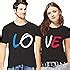 Hangout Hub Couple Tshirts One Love Heart Printed Matching Tees ...
