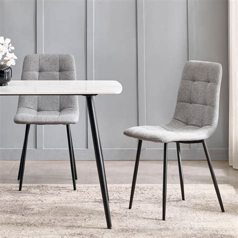 Buy Helios Leo Set of 2 Fabric Dining Chairs - Grey from Home Centre at ...