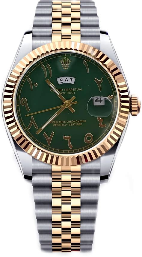 Buy Stainless Steel Luxury Analog Men's Watch(Green-Gold Dial & Silver ...