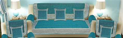 jayvaam 5 Seater Sofa Cover 10 Pieces Set - 3 + 1+1 Chenille Sofa Cover ...