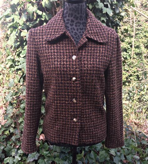 Brown Women's Tweed Coat / Chocolate Brown Wool Jacket / Women's Wool ...