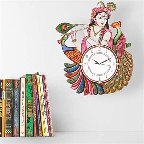 Buy CIRCADIAN Peacock Design Wooden Wall Clock for Home Living Room ...