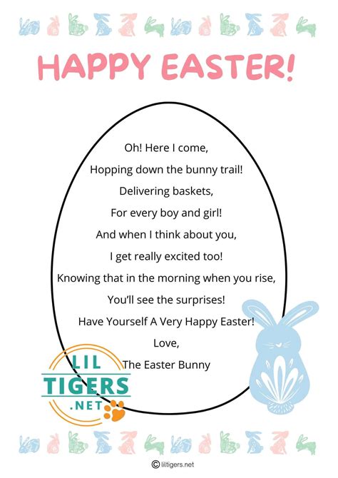 Printable Easter Bunny Letter Template - Printable Free Templates