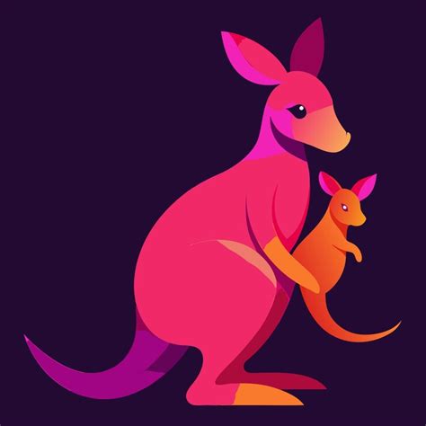 Un dessin animé d'un kangourou et d'un Kangourou avec un kangourou sur ...