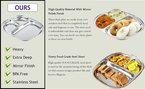 Buy Palomino 3 In1 Stainless Steel Plates with Compartments/Tiffin ...