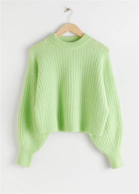 Alpaca Blend Knit Sweater - Light Green - Sweaters - & Other Stories ...