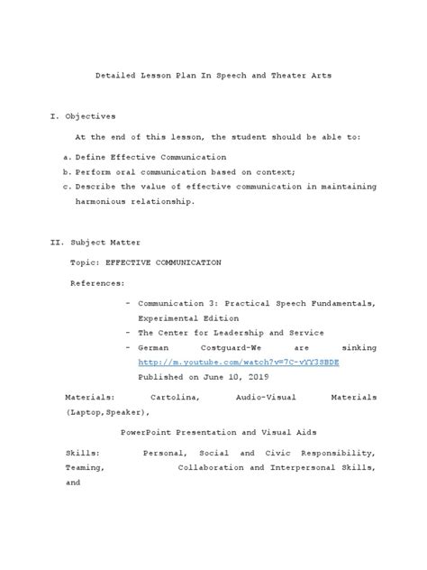 Communication Lesson Plan 的图像结果