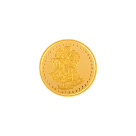 P.C. Chandra Jewellers 24k (995) 5 gm Radha-Krishna Yellow Gold Coin