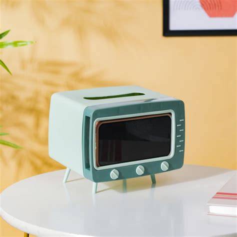 TV Tissue Box Green - Retro Style TV Tissue Box with Stand | Nestasia