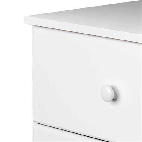 Prepac Transitional White 4-Drawer Chest with Solid Wood Knobs, Astrid ...