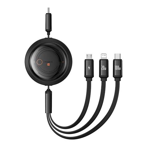 Baseus Free2Draw Retractable Crystal Fast Charging Data Cable Type-C t ...