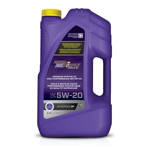 SAE 5W20 High Performance Synthetic Motor Oil / 5QT - Royal Purple ...
