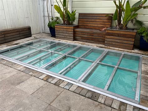 Semi-permanent aluminum frame custom made hard surface pool covers ...
