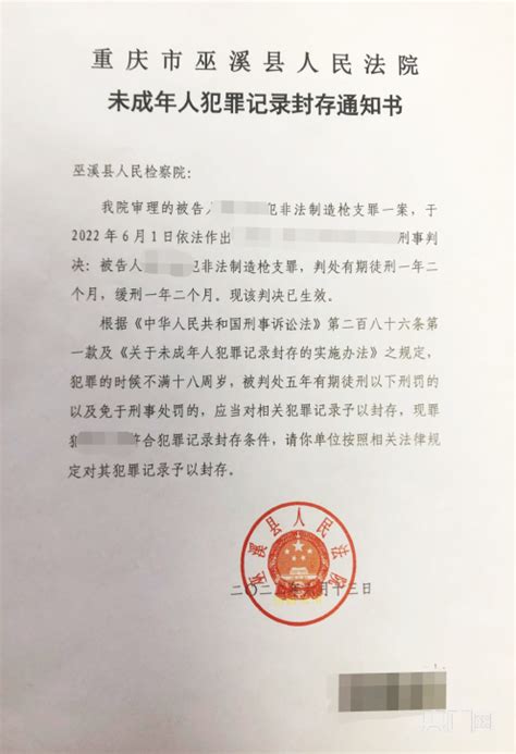 重庆发出首份未成年人犯罪记录封存通知书_央广网