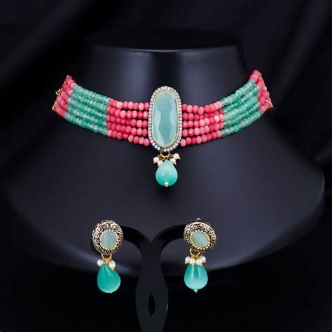 Sukkhi Glorious Pretty Gold Plated Pearl Choker Necklace Set for Women ...