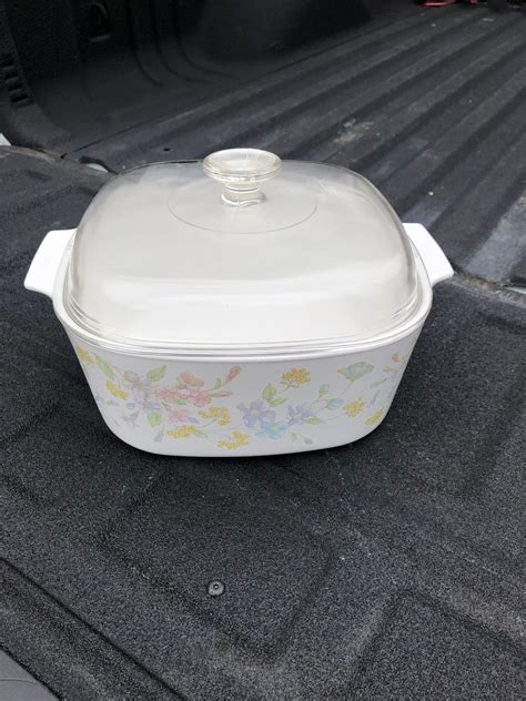 Corning Ware Pastel Bouquet 5 Quart Liter A-5-B Dutch Oven Casserole ...