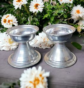Sigaram 2X2 Inch Plain Diya Made by Pure German Silver For Pooja K4165 ...