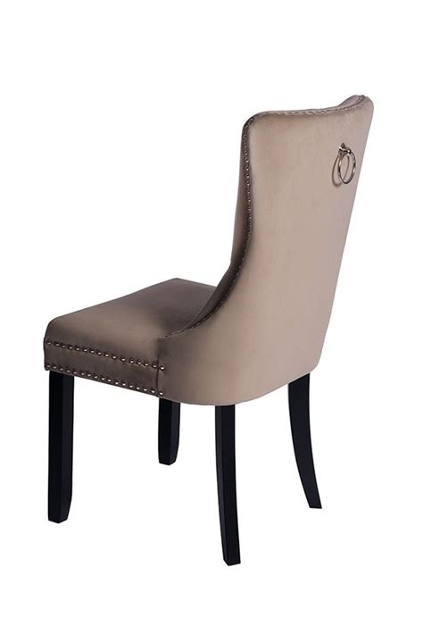 Antoinette Taupe Dining Chair - Black Legs - Back Ring – my furniture