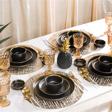 VERA Black 27 Piece Dinner Set For 6 Online - Premium Dinner Set | Nestasia