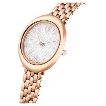 Imber oval watch, Swiss Made, Metal bracelet, Gold tone, Rose gold-tone ...