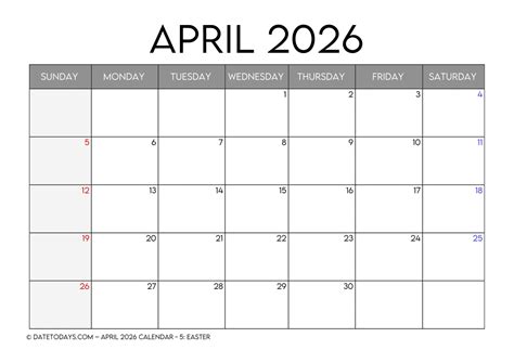 April May Calendar