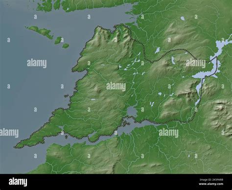 Clare, county of Ireland. Elevation map colored in wiki style with ...