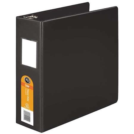 Zoro Select 3" D-Ring Binder, Heavy Duty, Black W384-49BPP1 | Zoro