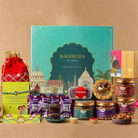 Gladful 13 Products Bageecha Rakhi Delights Premium Healthy Gift Hamper ...