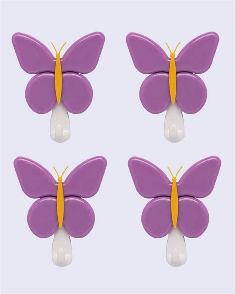 Hook Set, Self Adhesive Hooks, Purple, Plastic, Set of 4 - MARKET 99 ...