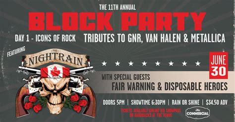 THE BLOCK PARTY: DAY 1 - ICONS OF ROCK, Blues on Whyte / Commercial ...