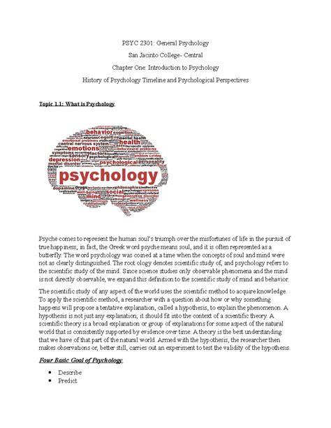 PSYC 2301- Chapter 1 Notes - PSYC 2301: General Psychology San Jacinto ...